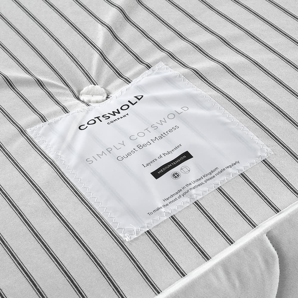 Close up image of the Simply Cotswold Guest Bed Mattress tag